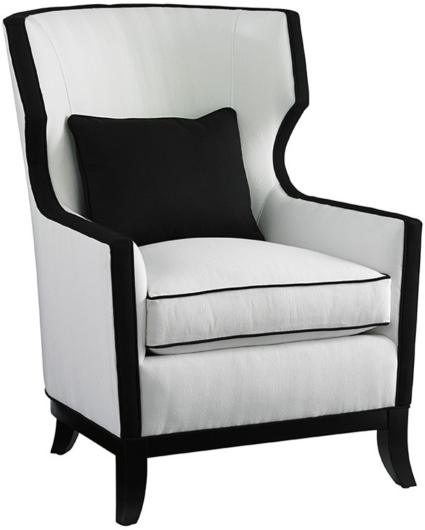 Мягкое кресло черно-белое Angie Wing Chair