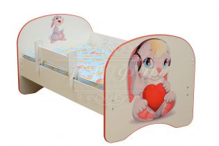 Кровать детская 80х160 с фотопечатью Зайчонок