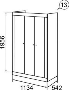 Шкаф для одежды 3-х дверный Саванна